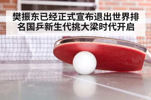 樊振东已经正式宣布退出世界排名国乒新生代挑大梁时代开启